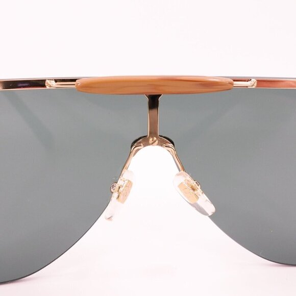 Gucci GG0584 Shield Sunglasses Gold Havana Green OS - Picture 8 of 16
